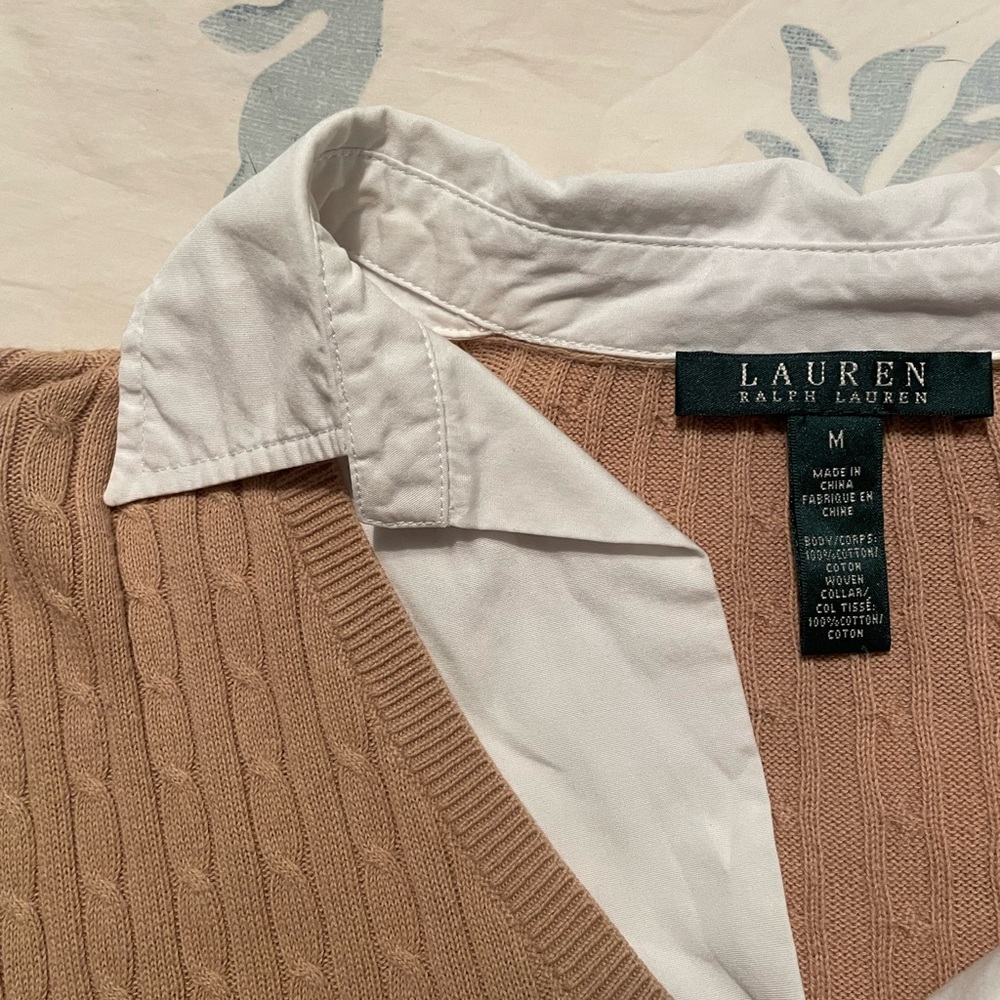 Ralph Lauren Tan V-Neck Sweater
